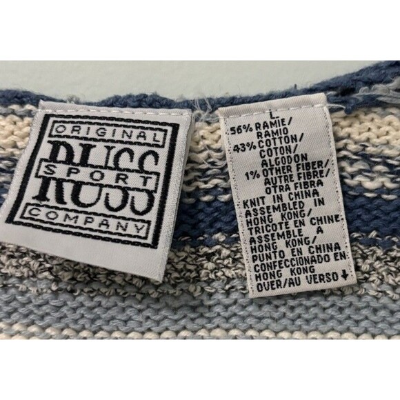 Vintage Russ Sport Preppy Knitted Sweater Vest Tennis Checkered Striped Sz L - Picture 4 of 6